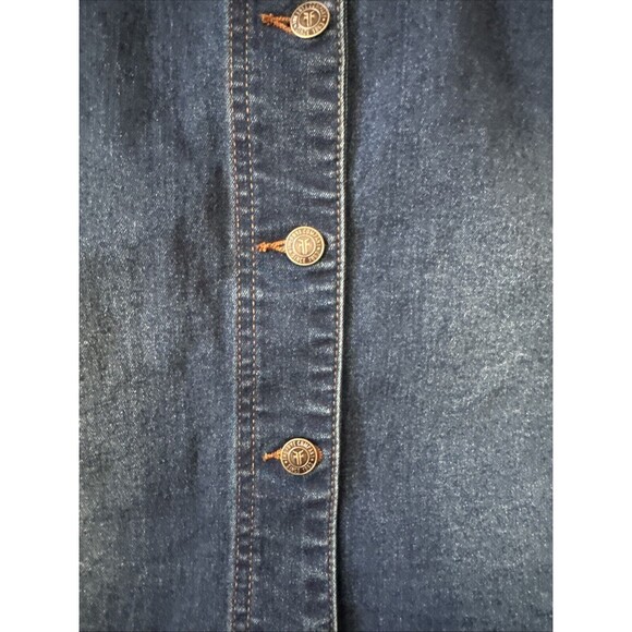 Frye Denim Jean Skirt Culver Wash Button Down Size 16 Light Wash Western Cowgirl - Picture 3 of 9